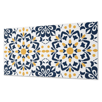 Rectangular bathroom wall panel Floral mandala in an artistic style
