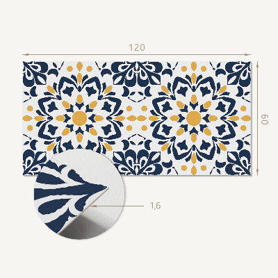 Rectangular bathroom wall panel Floral mandala in an artistic style