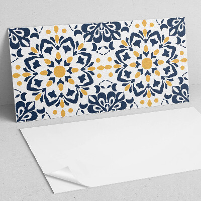 Rectangular bathroom wall panel Floral mandala in an artistic style
