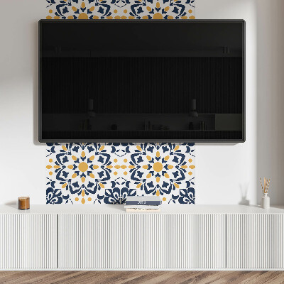 Rectangular bathroom wall panel Floral mandala in an artistic style