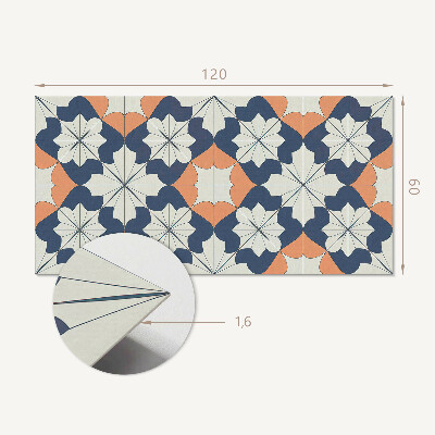 Rectangular bathroom wall panel Floral geometric motif