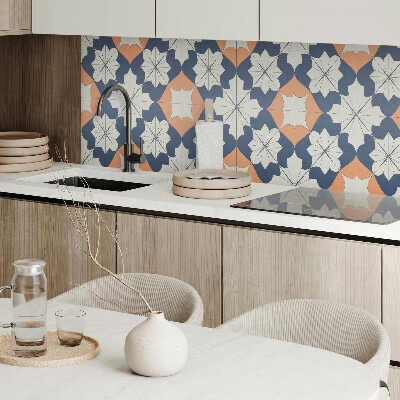 Rectangular bathroom wall panel Floral geometric motif
