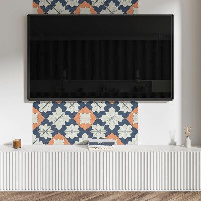 Rectangular bathroom wall panel Floral geometric motif