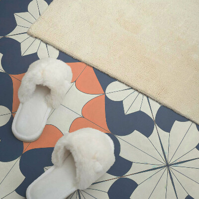 Rectangular bathroom wall panel Floral geometric motif