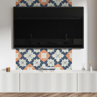 Rectangular bathroom wall panel Floral geometric motif