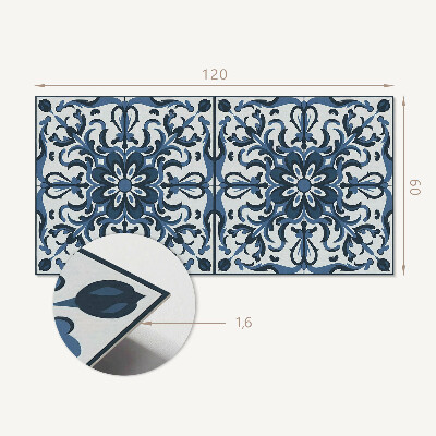 Rectangular bathroom wall panel Floral motifs with decorative details