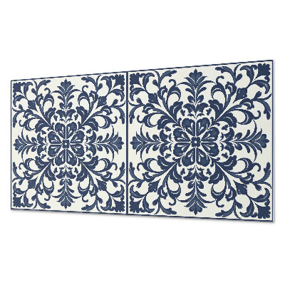Rectangular wall panel Floral motif with green leaves