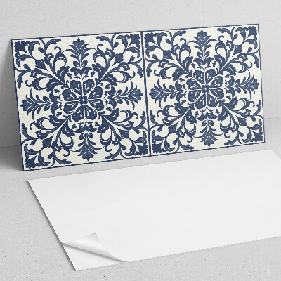 Rectangular wall panel Floral motif with green leaves