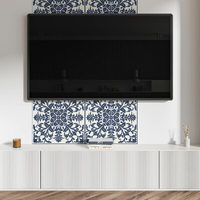 Rectangular wall panel Floral motif with green leaves