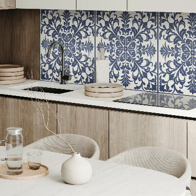Rectangular wall panel Floral motif with green leaves