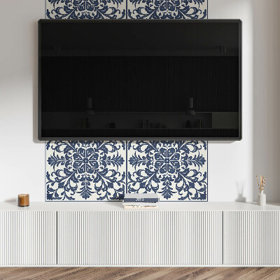 Rectangular wall panel Floral motif with green leaves