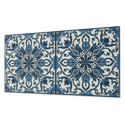Rectangular bathroom wall panel Floral pattern with green leaves