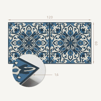 Rectangular bathroom wall panel Floral pattern with green leaves
