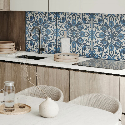 Rectangular bathroom wall panel Floral pattern with green leaves