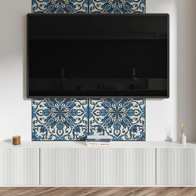 Rectangular bathroom wall panel Floral pattern with green leaves