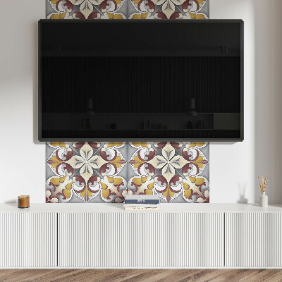 Rectangular decorative wall panel Floral mosaic in an artistic style