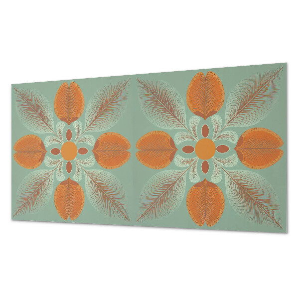 Rectangular wall panel Floral motif with leaves
