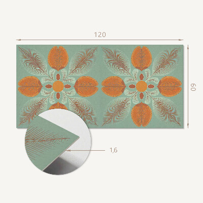 Rectangular wall panel Floral motif with leaves