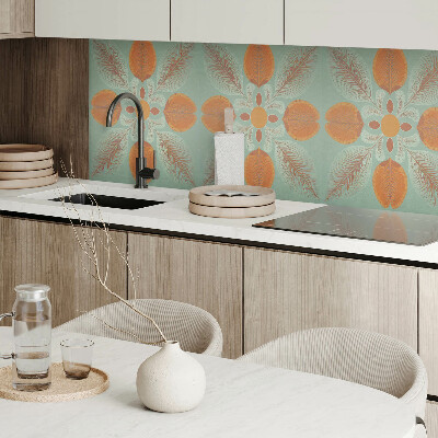 Rectangular wall panel Floral motif with leaves
