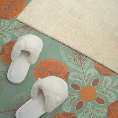 Rectangular wall panel Floral motif with leaves