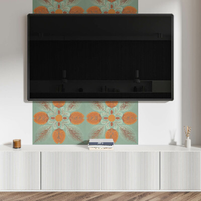 Rectangular wall panel Floral motif with leaves