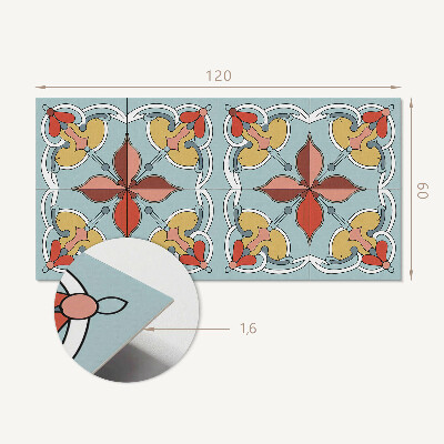Rectangular wall panel Floral motif with subtle accents