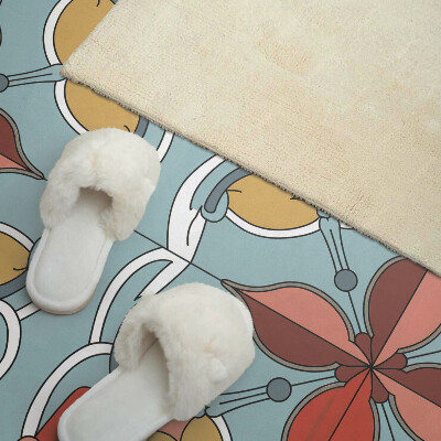 Rectangular wall panel Floral motif with subtle accents