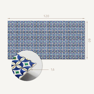 Rectangular bathroom wall panel Tiled geometric motif