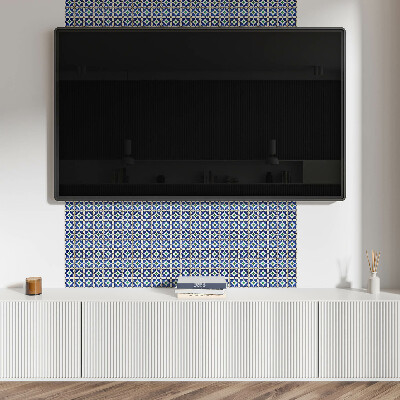 Rectangular bathroom wall panel Tiled geometric motif