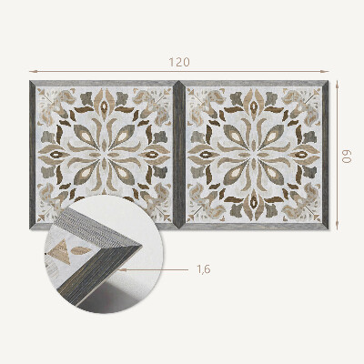 Rectangular bathroom wall panel Symmetrical floral motif