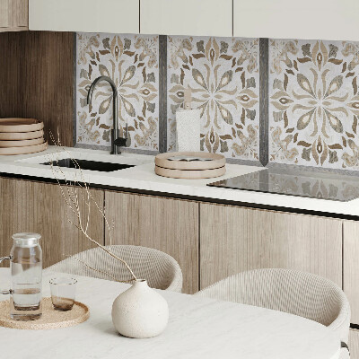 Rectangular bathroom wall panel Symmetrical floral motif