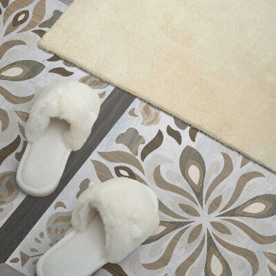 Rectangular bathroom wall panel Symmetrical floral motif