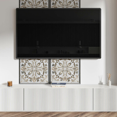 Rectangular bathroom wall panel Symmetrical floral motif