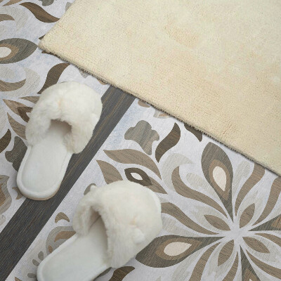 Rectangular bathroom wall panel Symmetrical floral motif