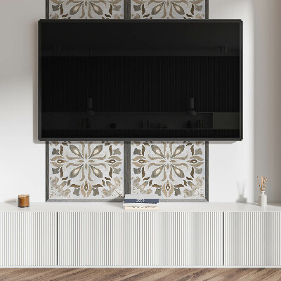 Rectangular bathroom wall panel Symmetrical floral motif