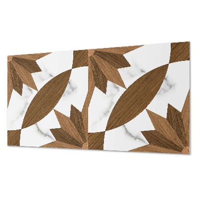 Rectangular wall panel Geometric shapes with a wooden accent