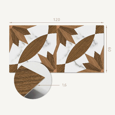 Rectangular wall panel Geometric shapes with a wooden accent