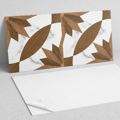 Rectangular wall panel Geometric shapes with a wooden accent