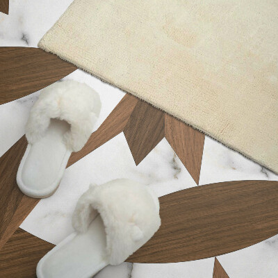 Rectangular wall panel Geometric shapes with a wooden accent