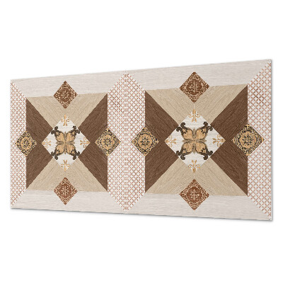 Rectangular bathroom wall panel Mosaic pattern with decorative details