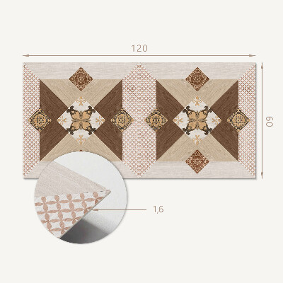 Rectangular bathroom wall panel Mosaic pattern with decorative details