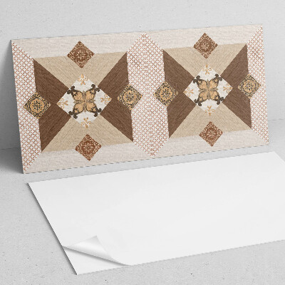 Rectangular bathroom wall panel Mosaic pattern with decorative details