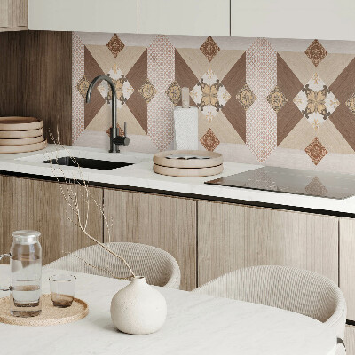 Rectangular bathroom wall panel Mosaic pattern with decorative details
