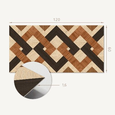 Rectangular wall panel Geometric wooden motif