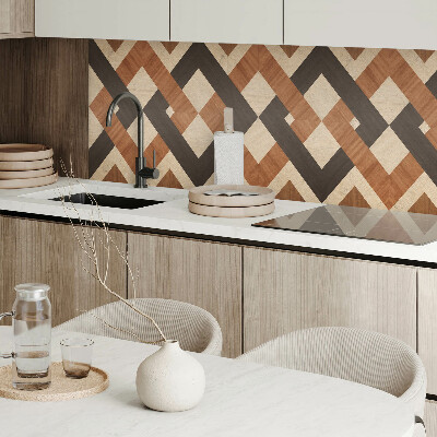 Rectangular wall panel Geometric wooden motif