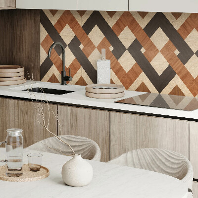 Rectangular wall panel Geometric wooden motif