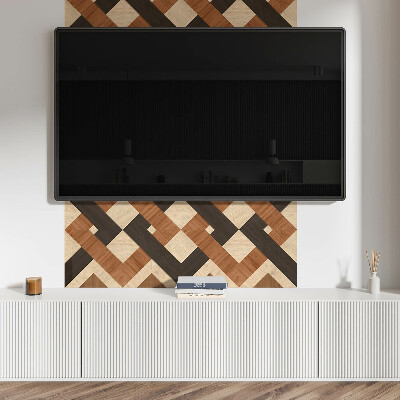 Rectangular wall panel Geometric wooden motif