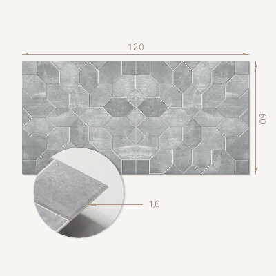 Rectangular bathroom wall panel Hexagonal mosaic in geometric style