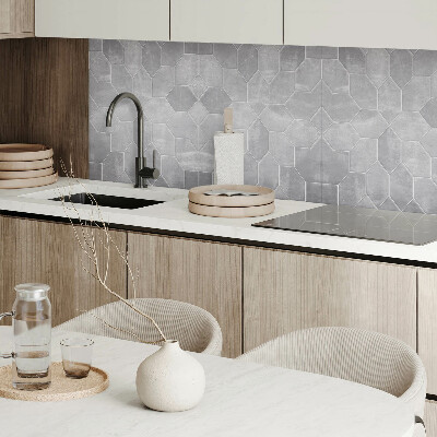 Rectangular bathroom wall panel Hexagonal mosaic in geometric style