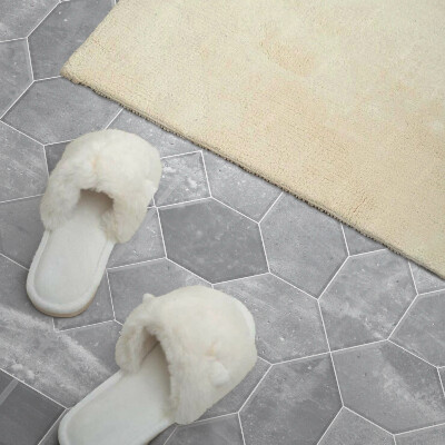Rectangular bathroom wall panel Hexagonal mosaic in geometric style
